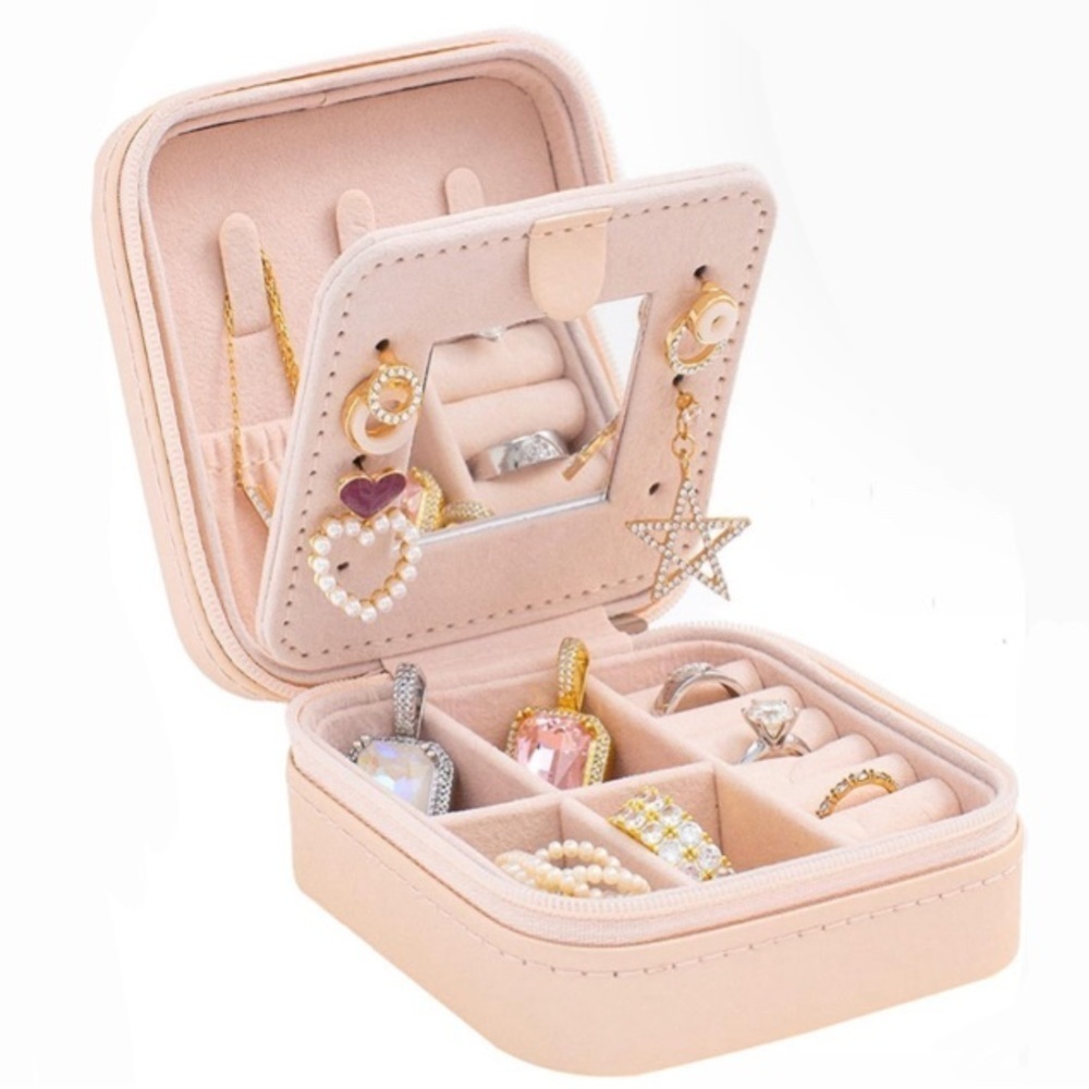 Travel Jewelry Case with Mirror Jewelry Organizer For Women Girls Jewelry Box